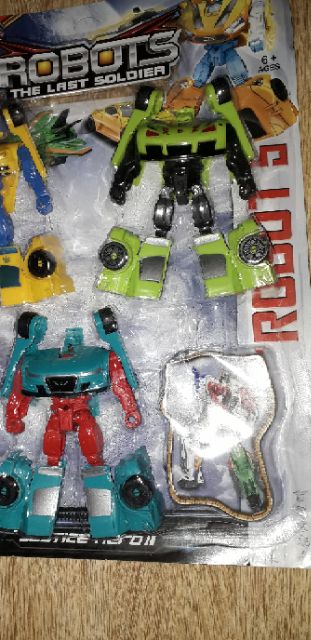 Sét 3 mô hình Robots lắp ráp biến thành xe bằng nhựa rất đẹp