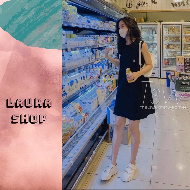 Đầm dáng suông Laura Shop - Váy tank top dáng xuông nữ tính