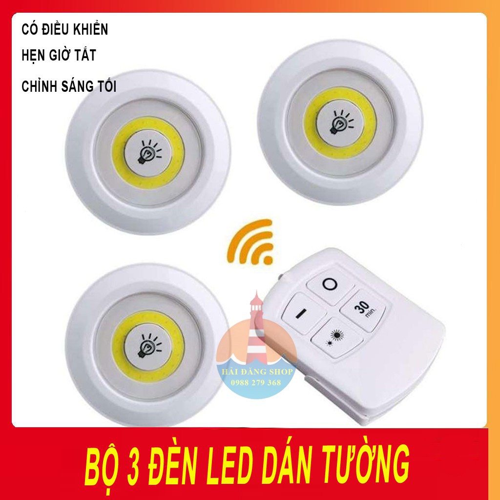 Bộ 3 Đèn LED Dán Tường Điều Khiển Từ Xa
