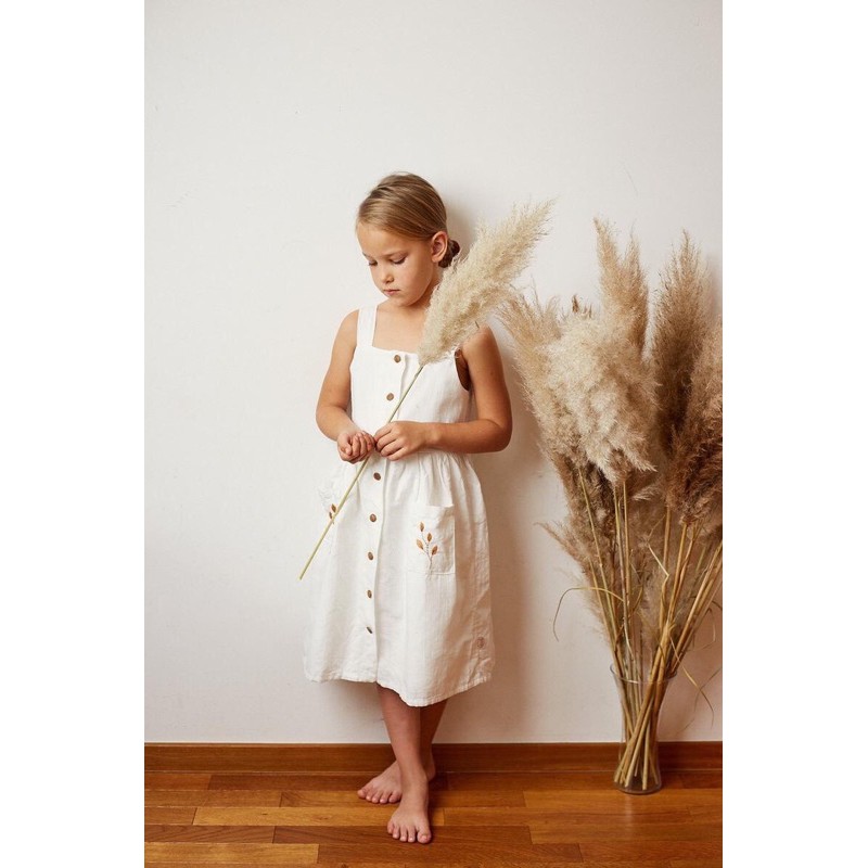 Váy Zr linen cổ vuông