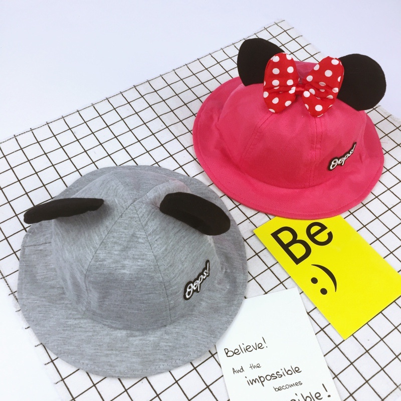 Mũ nồi phối tai dễ thương họa tiết hoạt hình dành cho bé gái