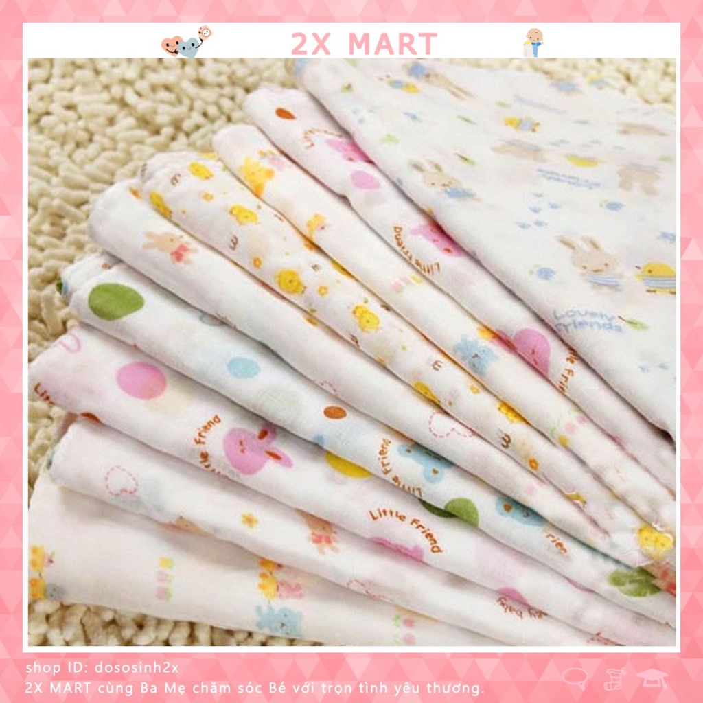 Khăn tắm xô hoa cho bé 2 lớp 4 lớp mềm mại và an toàn cho trẻ sơ sinh - 2X MART