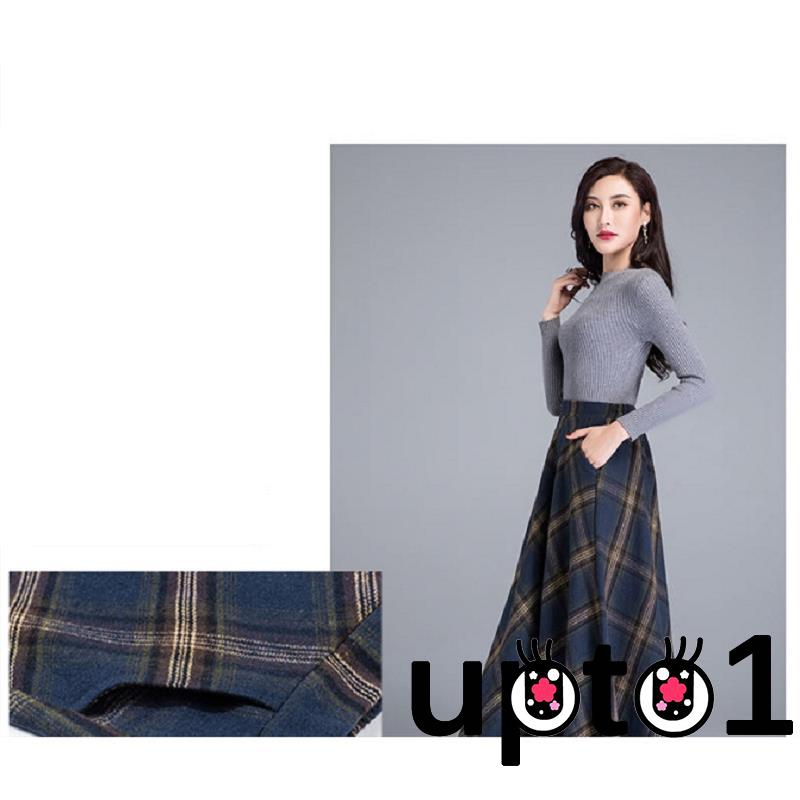 Chân Váy Dài Họa Tiết Kẻ Lưới Nữ Tính | BigBuy360 - bigbuy360.vn