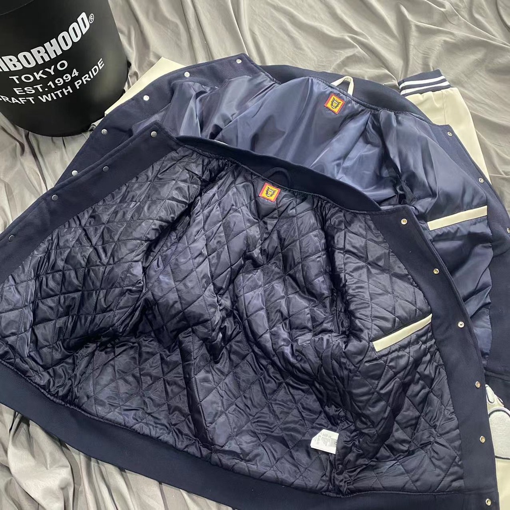 Áo Khoác Bóng Chày In Hình Đầu Chó VICTOR Phong Cách Preppy Mỹ Cổ Điển Thời Trang Thu Đông Dành Cho Nam Nữ