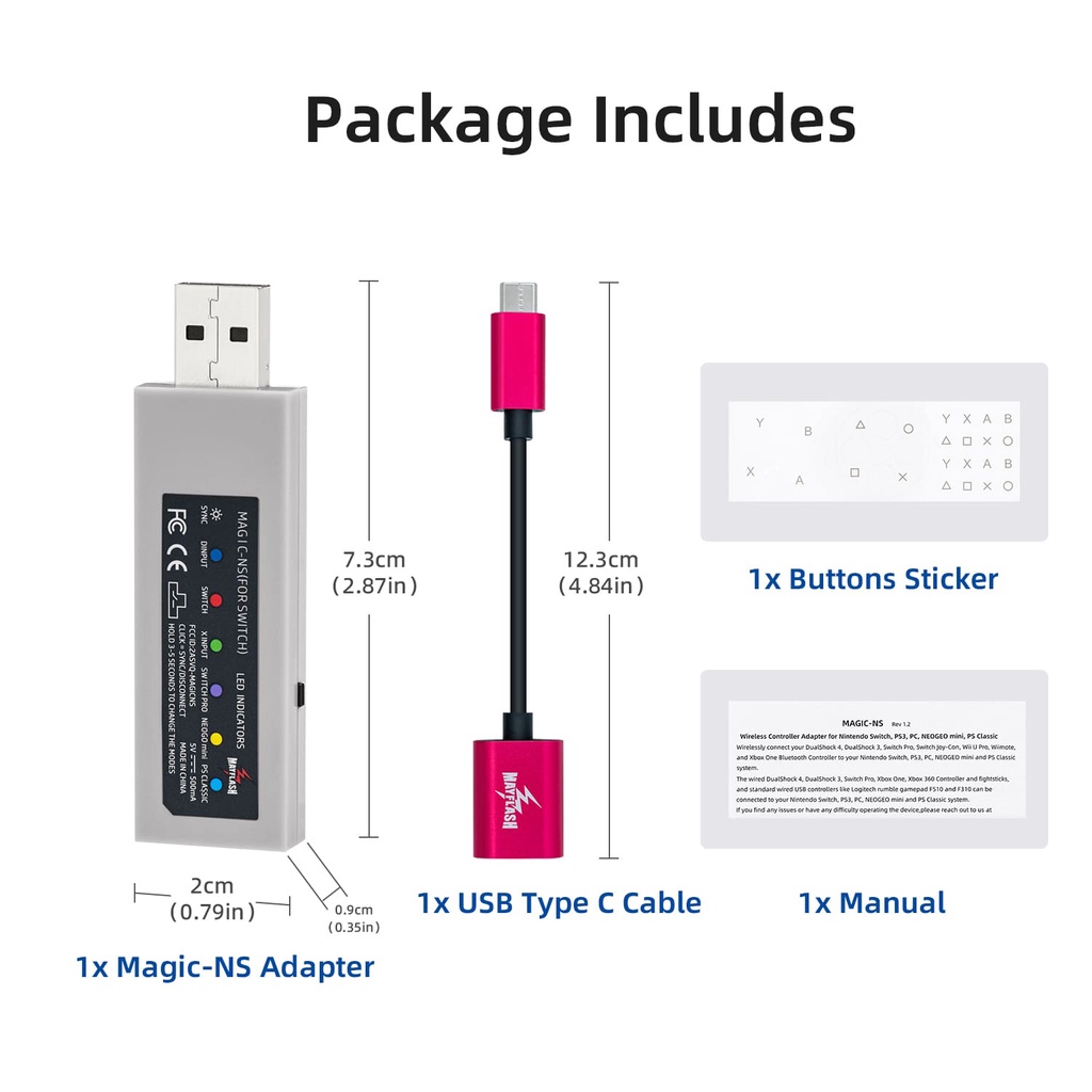 Bộ ĐiềU HợP ĐiềU KhiểN Không Dây Cho Xbox Series X/S/Nintendo Switch/PS3/PC/NEOGEO Mini