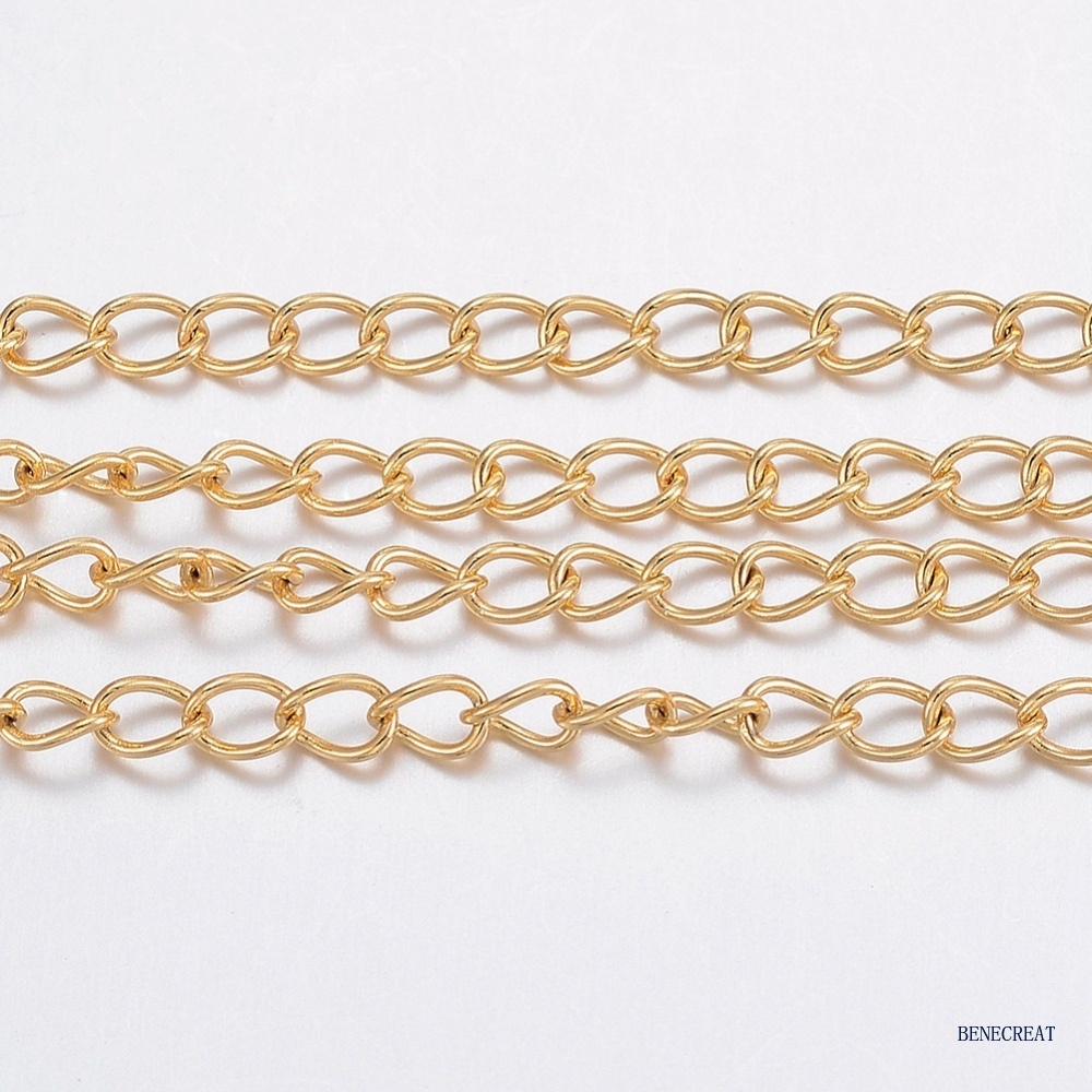 Dây xích mạ thép không gỉ 304 dài 1m 3.5x2.5x0.5mm dùng làm trang sức