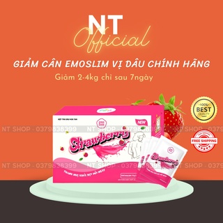 Detox Giảm Cân Emoslim Vị Dâu. Tặng kèm quà tặng bình pha có vạch thể tích