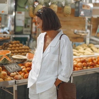 Áo Vest Blazer nút bọc - Quần Short vải Linen