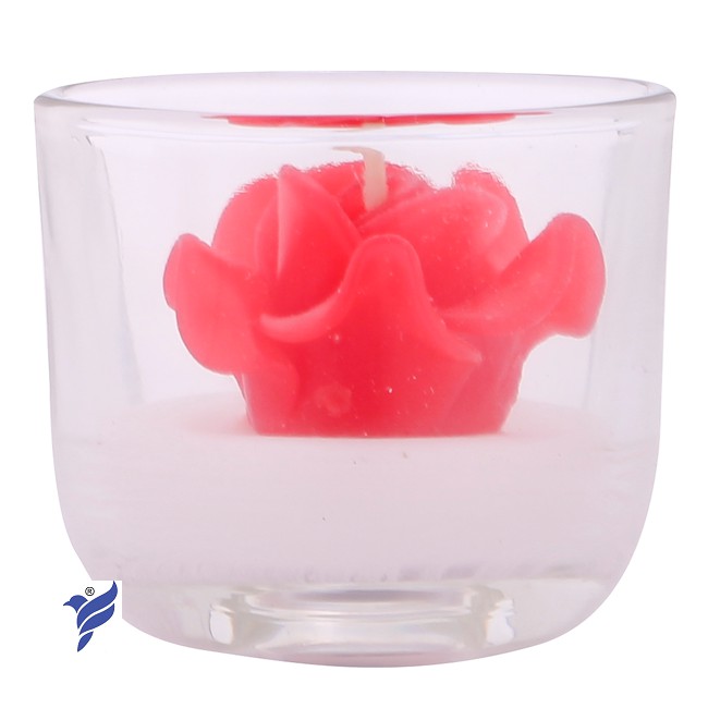 Ly nến hoa hồng nhỏ Quang Minh Candle FtraMart 5.5x5cm (Đỏ)