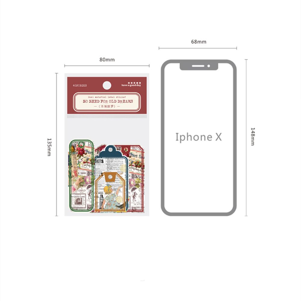 Set 40 Nhãn Dán Trang Trí Sổ Tay/Nhật Ký Hình Bản Đồ Giấc Mơ Cổ Điển DIY