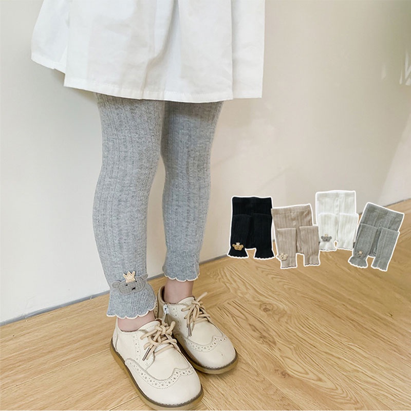 Quần Legging Cotton Họa Tiết Sọc Thời Trang Dễ Thương Cho Bé Gái