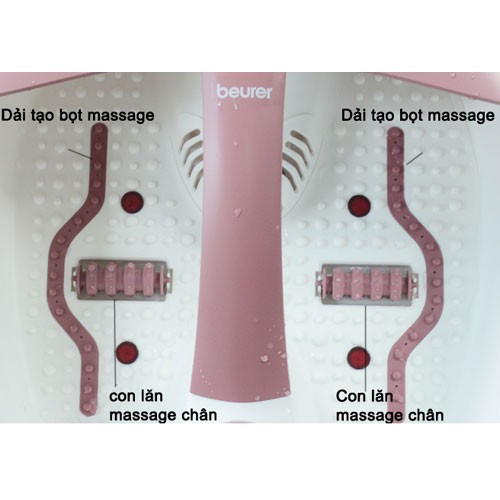 Bồn massage chân hồng ngoại 3 chế độ, chứa đươch dược liệu ngâm chân - Hàng chính hãng Beurer FB35