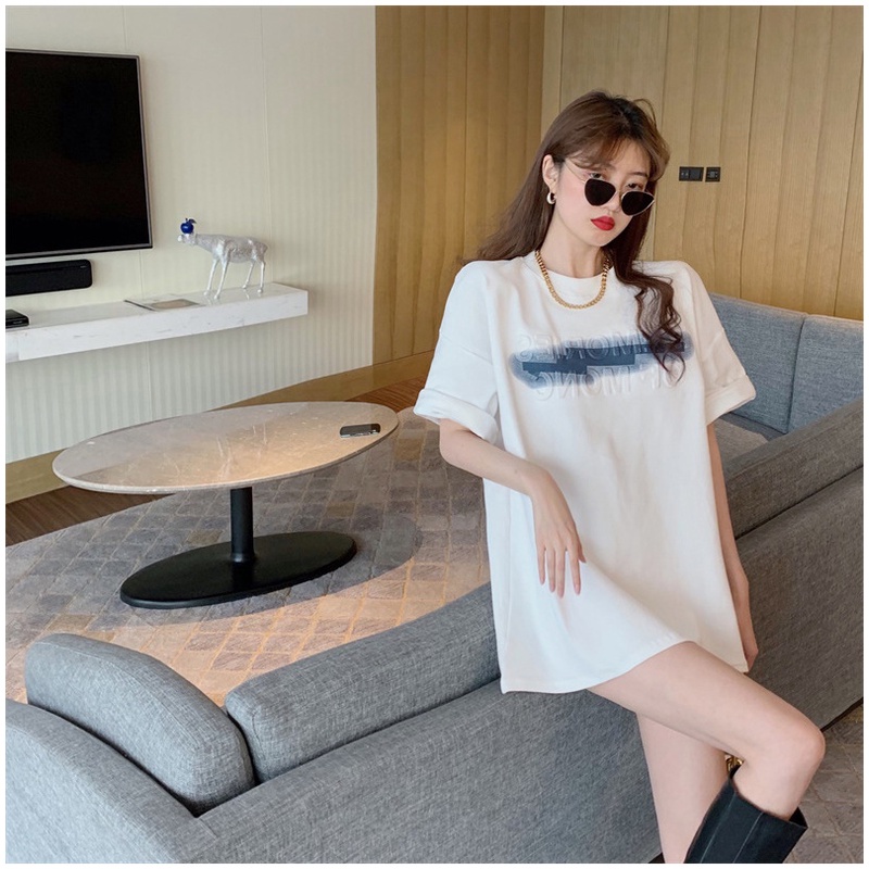 WANGJIAOZHAN Áo thun in hình ba chiều ngắn tay màu trắng cho nữ