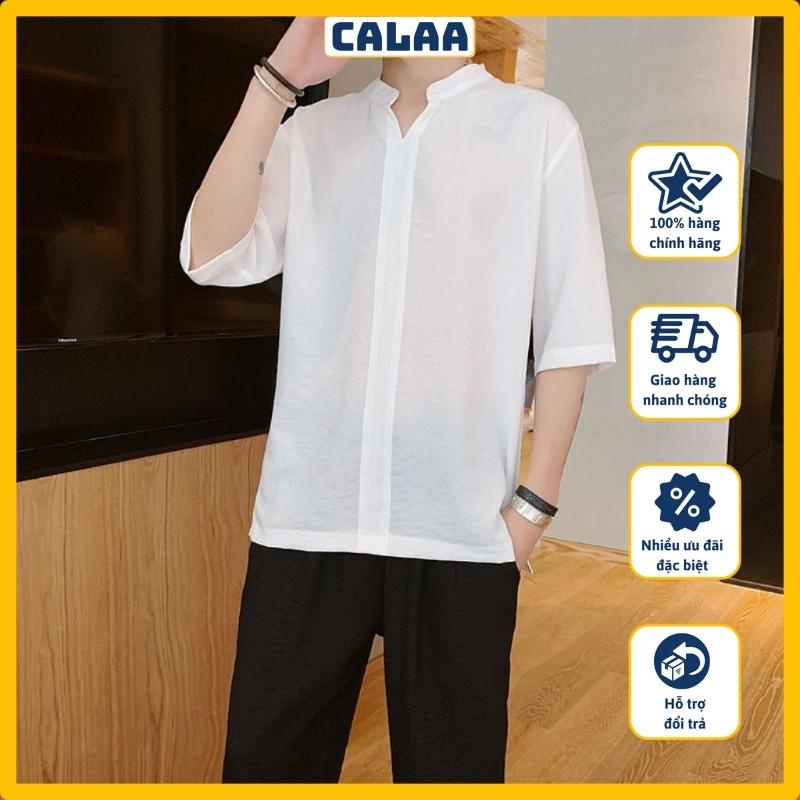 Bộ quần áo đũi nam chất vải đũi xước phong cách Hàn Quốc CALAA FASHION BD01