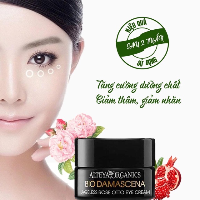 Kem Dưỡng Mắt Hữu Cơ Chống Lão Hoá Alteya Organics Bio Damascena Ageless Rose Otto Eye Cream, 15ml