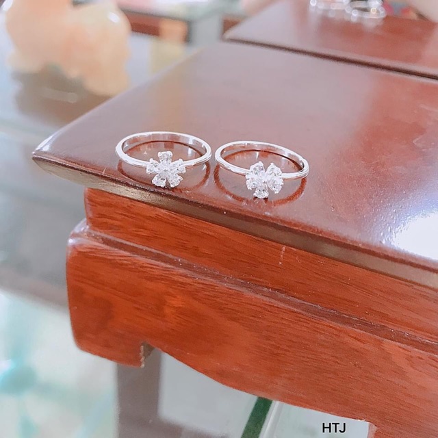 NHẪN BẠC NỮ MẶT CỎ 4 LÁ SANG CHẢNH - TRANG SỨC BẠC S925