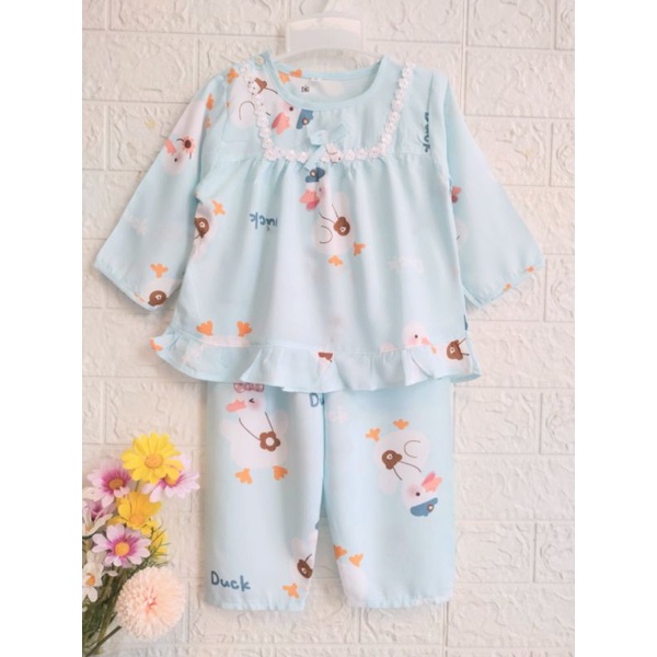 [ SIZE 7: 14-15kg ]Bộ tole / lanh Tay dài quần dài BÉ GÁI