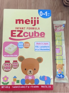 Sữa Meiji thanh số 0 Ezcube 0-1 tuổi