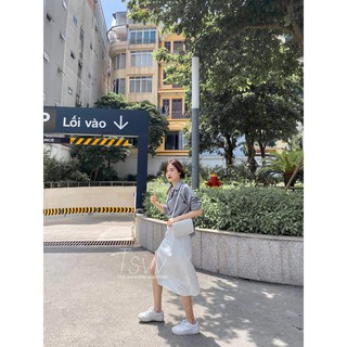 Chân váy lụa xẻ đùi TSW (Ảnh thật)