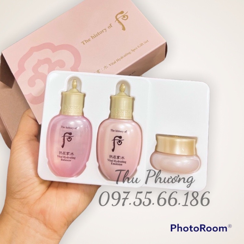 set dưỡng ẩm whoo hồng mini 3sp