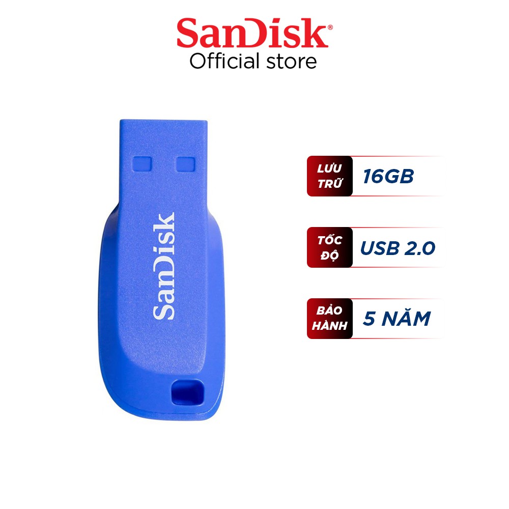 USB 2.0 SanDisk CZ50C 16GB Cruze Blade (Blue) - Hãng phân phối chính thức | WebRaoVat - webraovat.net.vn