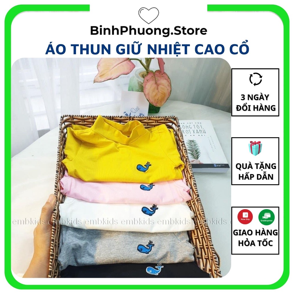 Áo Giữ Nhiệt Cho Bé, Áo Bún Cotton Thu Đông Cho Bé Trai Gái Cổ 3 CM 1 2 3 4 Tuổi Binhphuong.Store