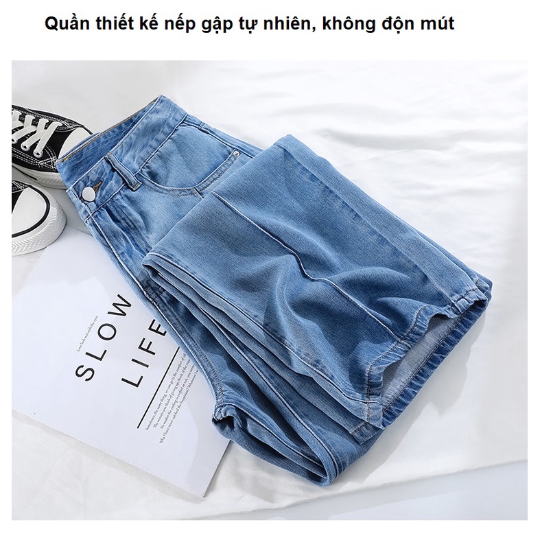 Quần jean nữ ống rộng lưng cao suông quần bò ống rộng nữ QJN01 Hedasy cao cấp