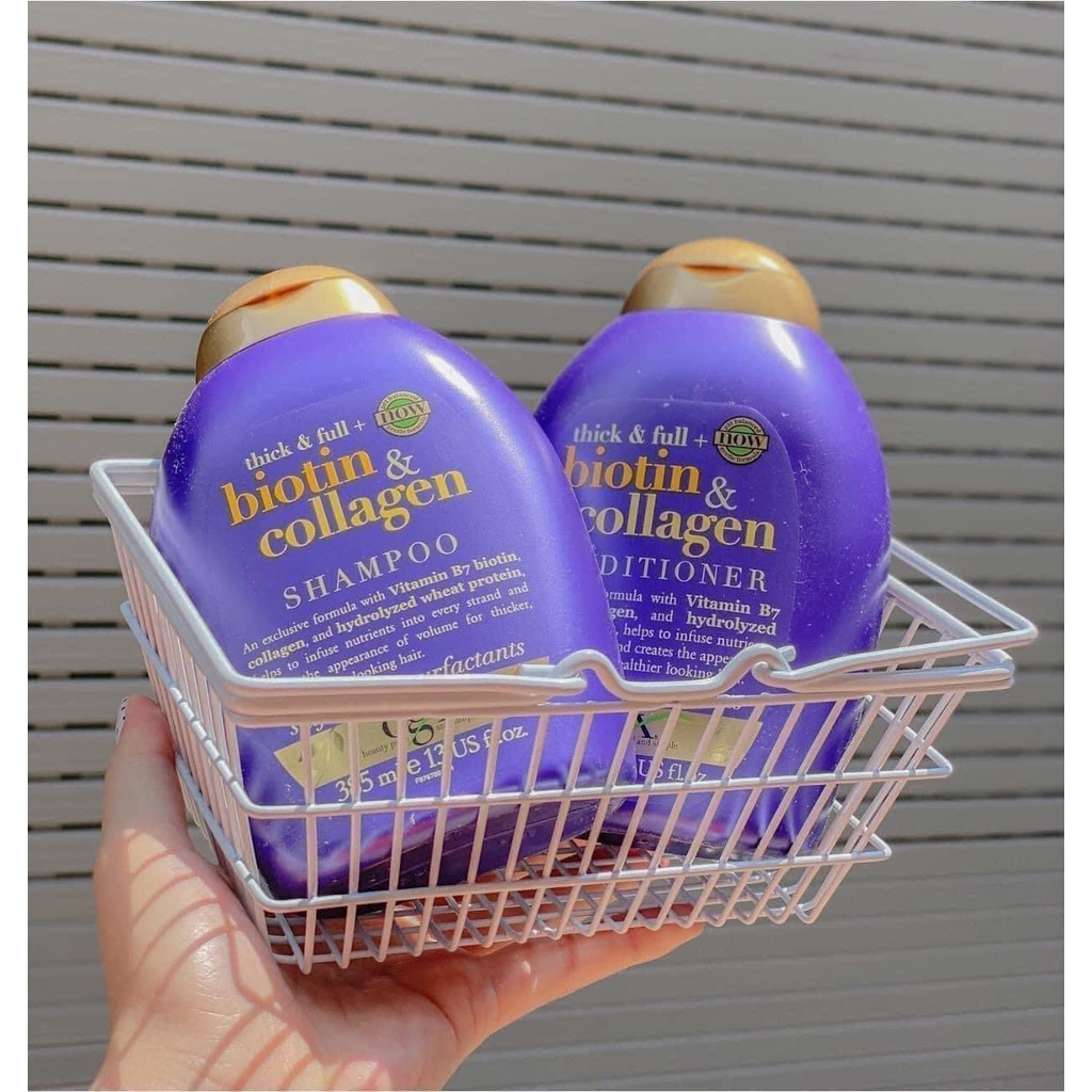 Dầu gội, xả Biotin Tím  &amp; Collagen giúp giảm rụng tóc của Mỹ 385ml
