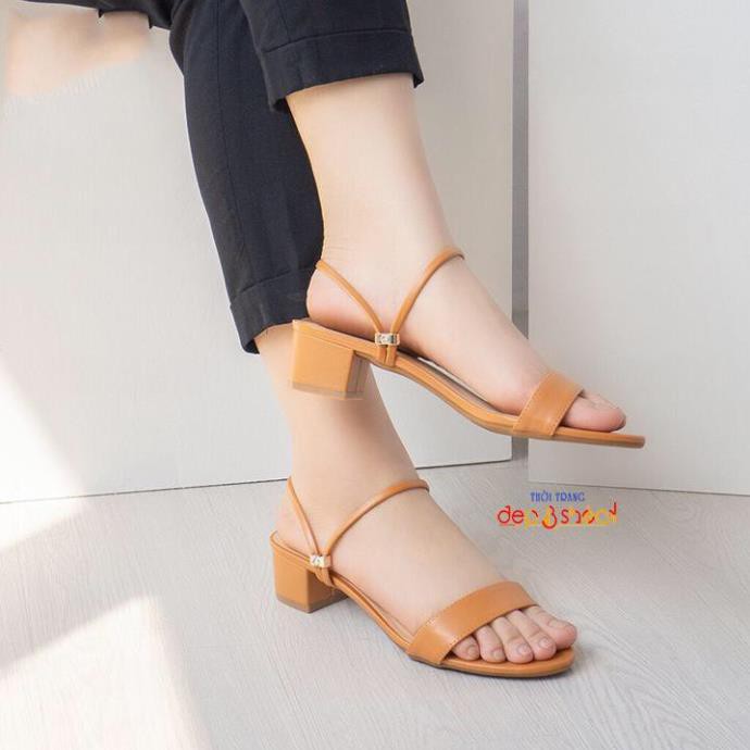 Giày sandal cao gót 3p quai ngang thời trang