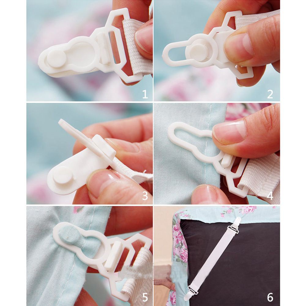 Benytro 4 sợi dây kẹp cố định ga trải giường co giãn tiện lợi