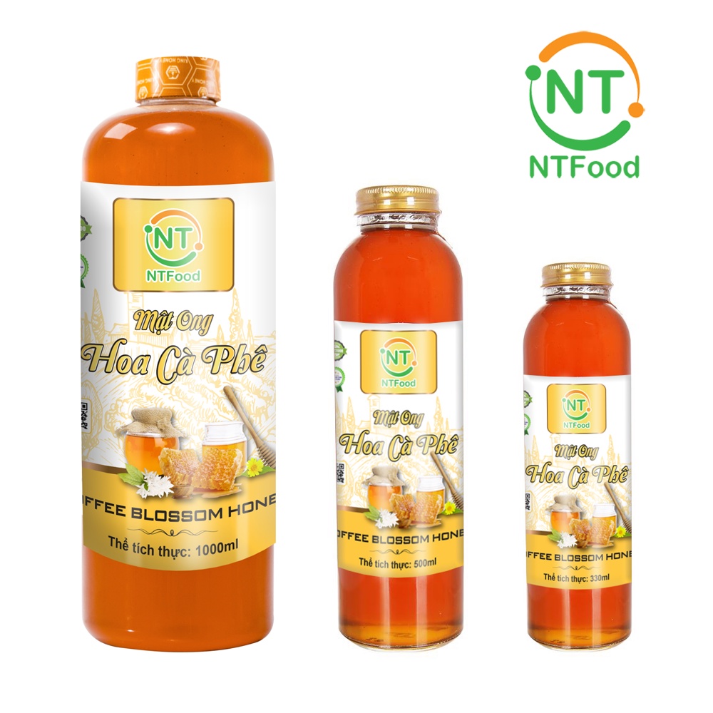 Mật Ong hoa cà phê nguyên chất Bảo Lộc NTFood 1000ml / 500ml Nhất Tín Food