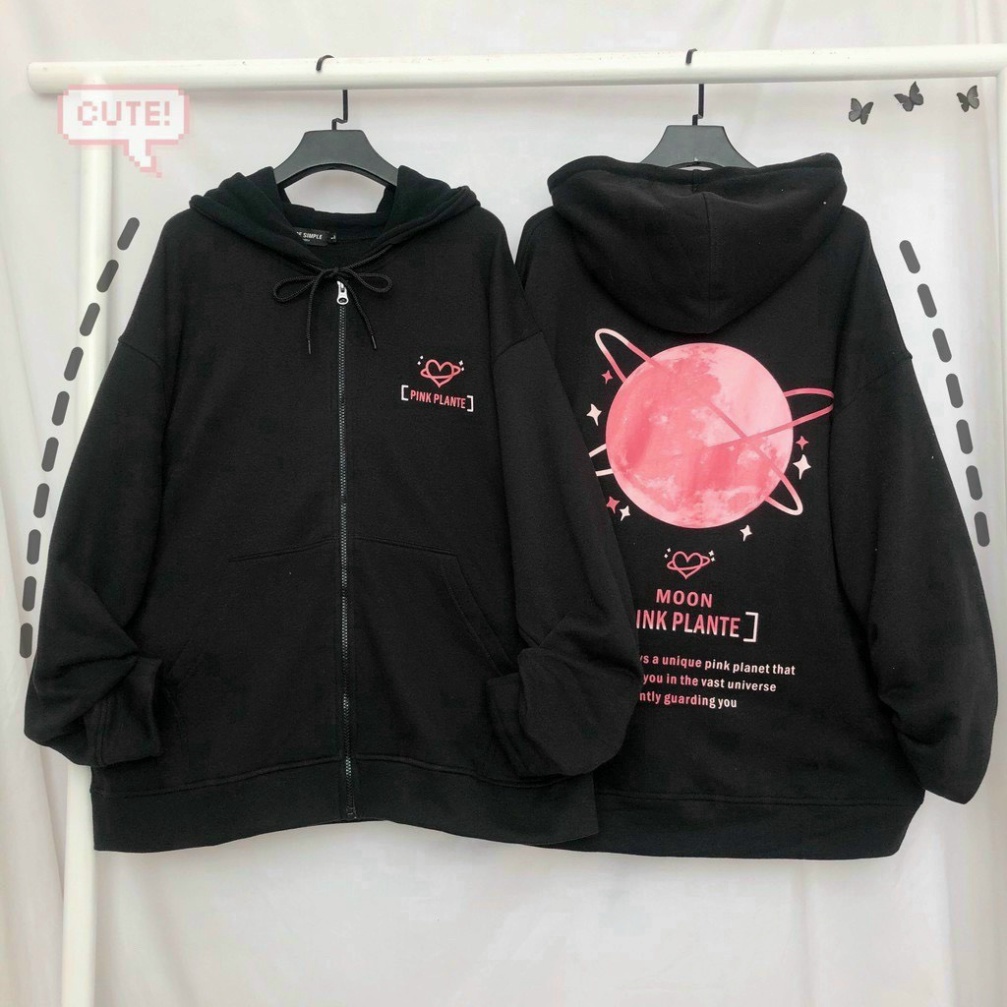 Áo khoác nam nữ Hoodie nỉ trơn Basic in 5D form rộng tay bồng khóa kéo có mũ Ulzzang giá rẻ màu đen, trắng K101 | BigBuy360 - bigbuy360.vn