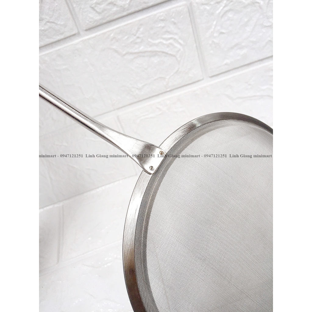 Muôi hớt bọt, dầu thừa, váng mỡ thức ăn Lưới đan mau và dày dặn Inox 304 chịu nhiêt, an toàn sức khỏe