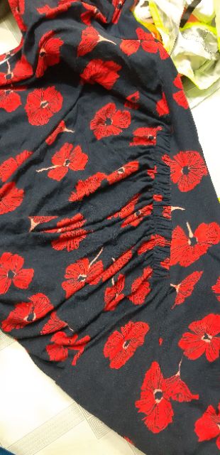 Đầm thun maxi hoa có nhấn eo ( bầu bí mặc ok luôn) | BigBuy360 - bigbuy360.vn