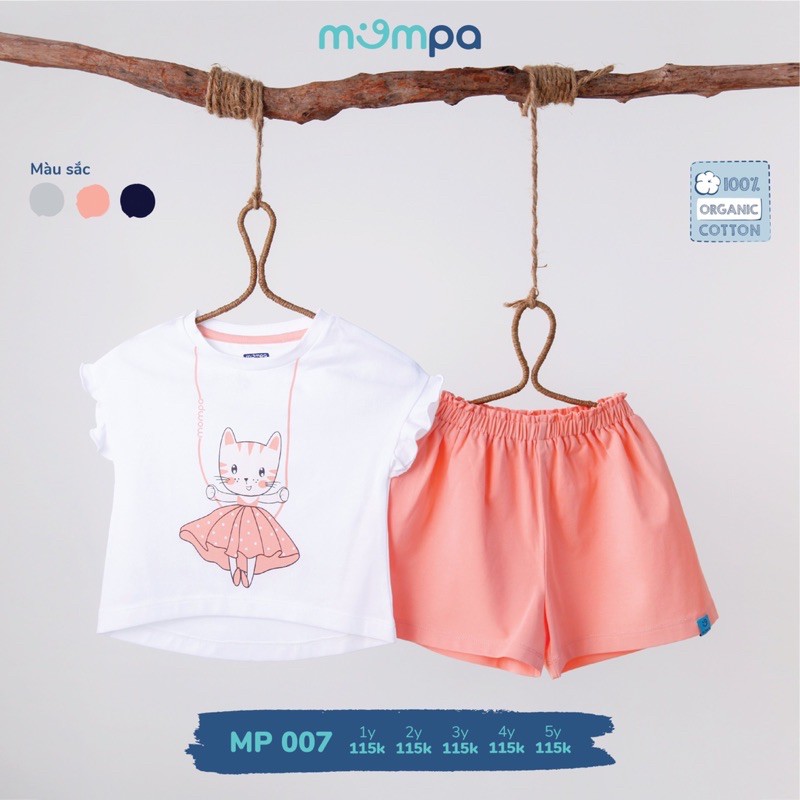 Bộ Ba Lỗ Cotton Oganic Cho Bé Trai Bé Gái Hãng Mompa