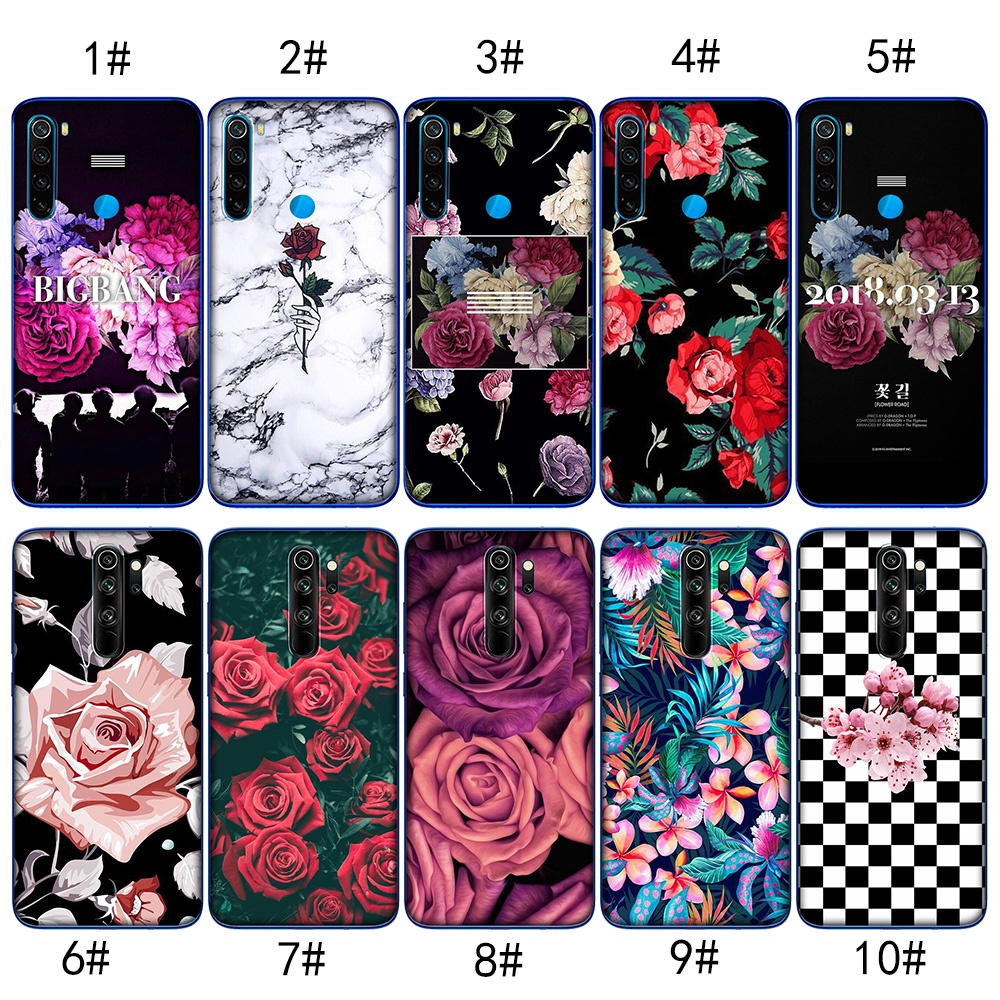 Ốp Điện Thoại Trong Suốt Họa Tiết Hoa Hồng BIGBANG MZD34 Cho Redmi 8 8A 9 9A 9C