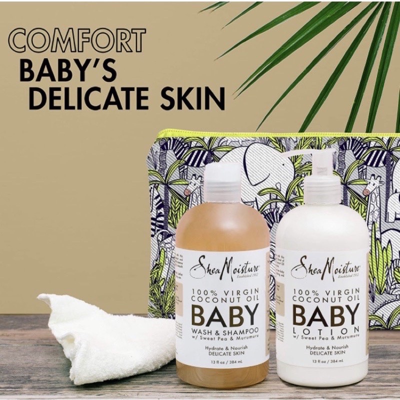 Set tắm gội và lotion Shea Moisture Coconut dừa 384ml