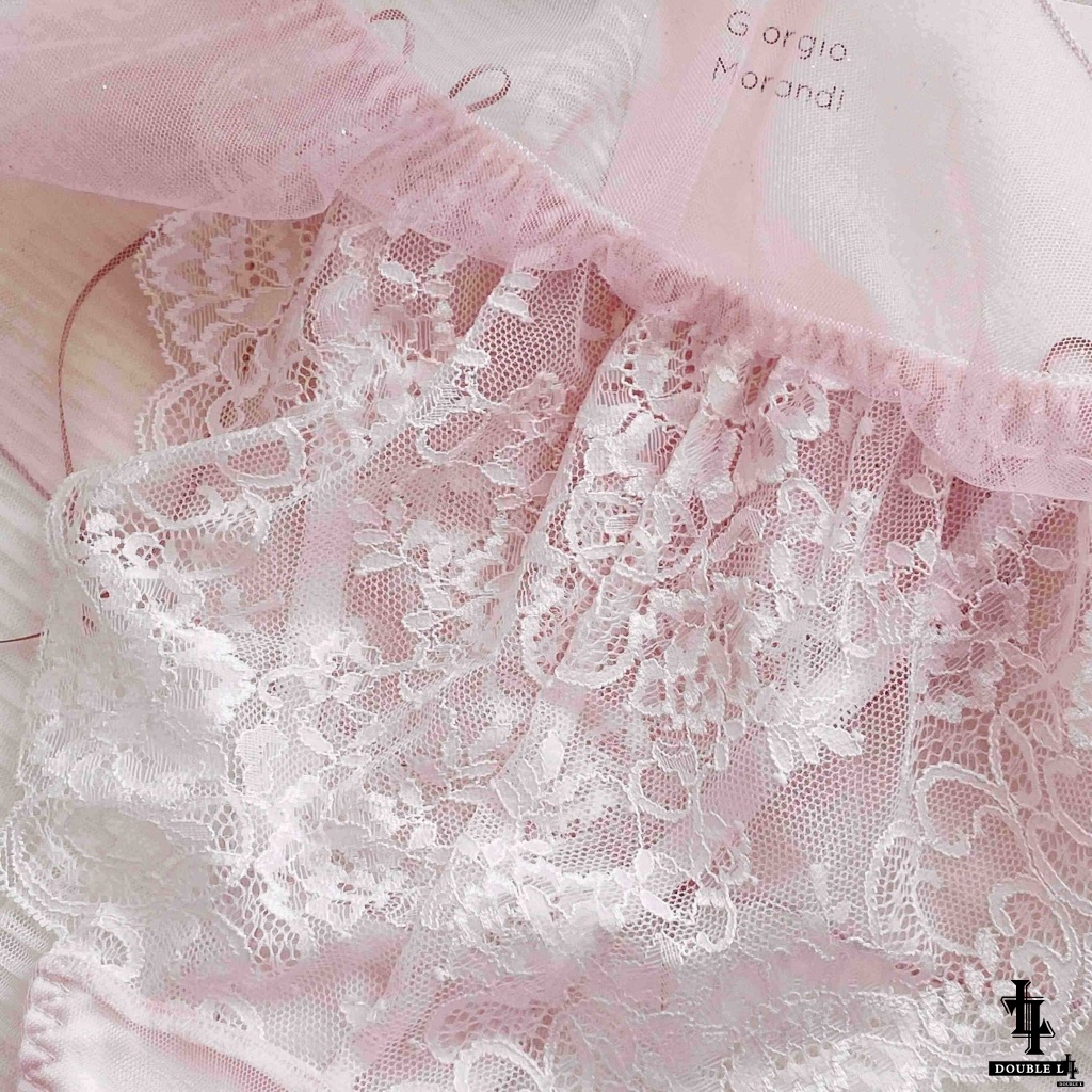 Quần Lót Nữ Phối Ren Đính Nơ Đôi Thiết Kế Đặc Biệt Lấp Lánh Eo Thấp 100% Cotton Gusset/Crotch