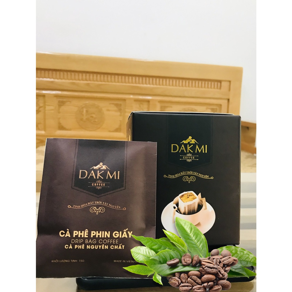 Cafe Phin Giấy Robusta nguyên chất rang xay thơm ngon loại 1 (Hộp 150gr gồm 10 gói nhỏ, có phin giấy và kèm sẵn đường) | BigBuy360 - bigbuy360.vn
