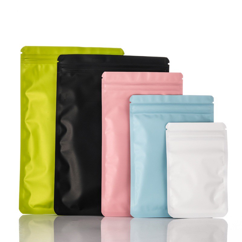 100pcs pink green Ziplock Bags jewelry bag food bag Self Sealing Mylar Foil both sides colored both sides colored