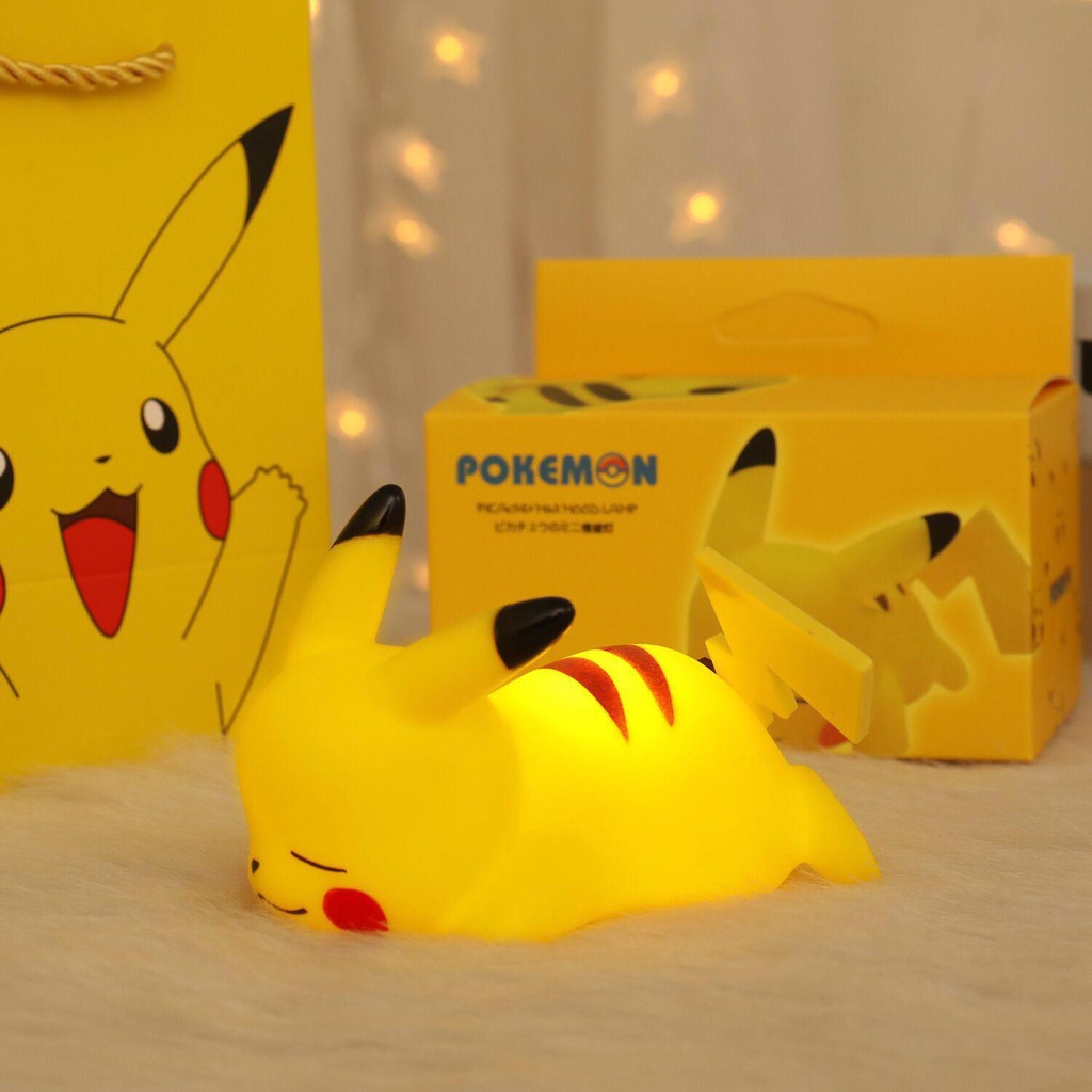 Đèn ngủ để bàn Pikachu 3D nhiều biểu cảm dễ thương mini đáng yêu trang trí phòng ngủ quà tặng - Ráp