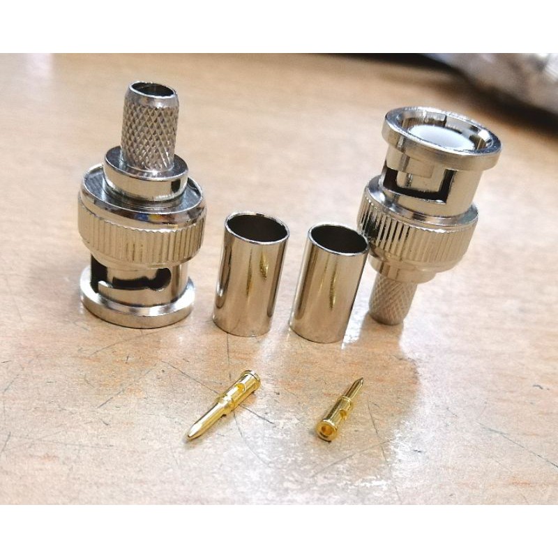 Đầu BNC Male đực thẳng dùng cáp RG59 LMR240 cáp SDI
