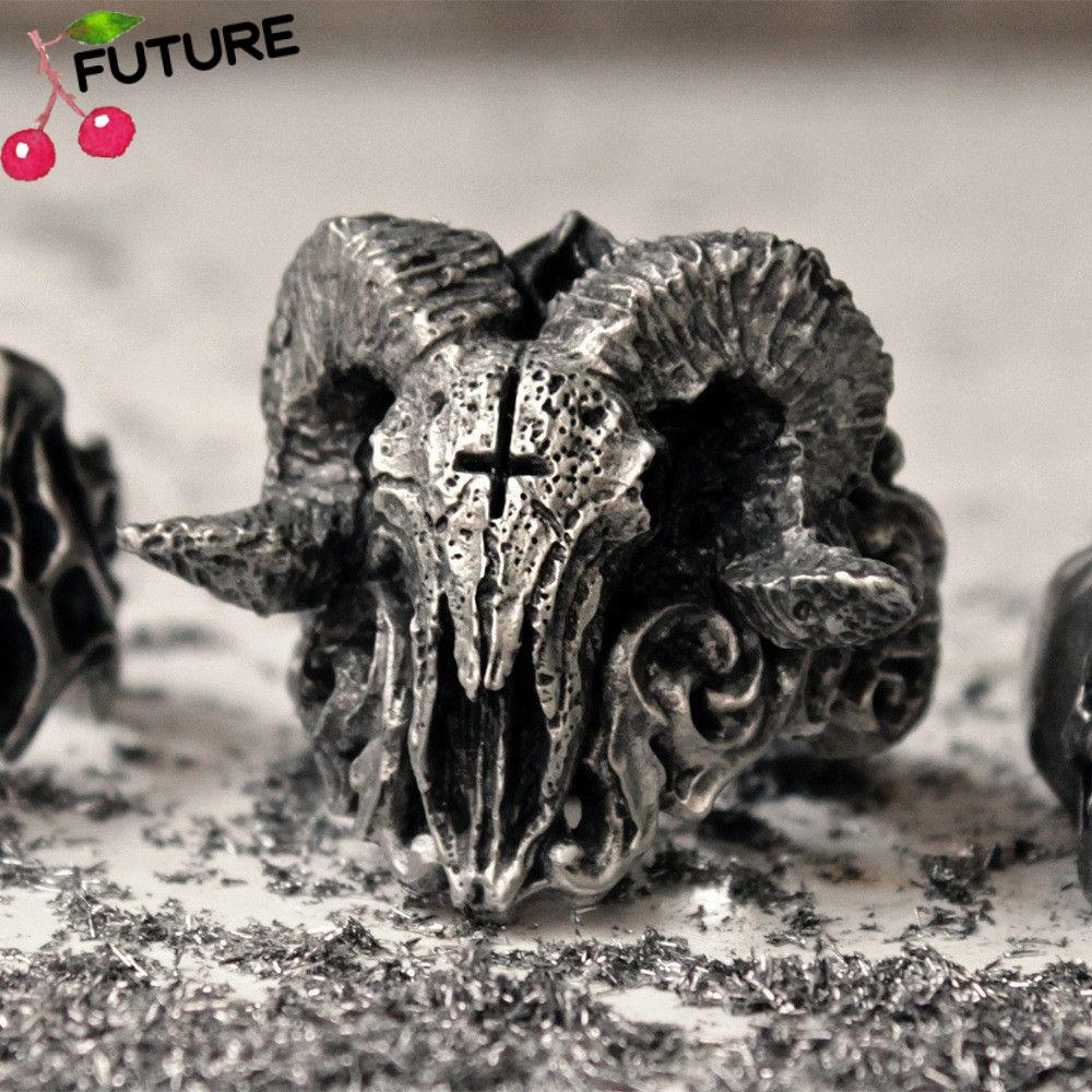 FUTURE Personality Domineering Goat Classic Skull Ring Party Accessories Jewelry Gift Retro Alloy Punk