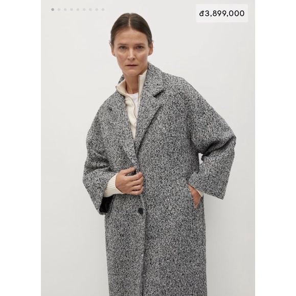 Áo dạ Mango dáng oversized xuất dư