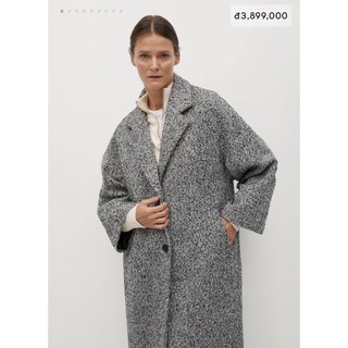 Áo dạ Mango dáng oversized xuất dư