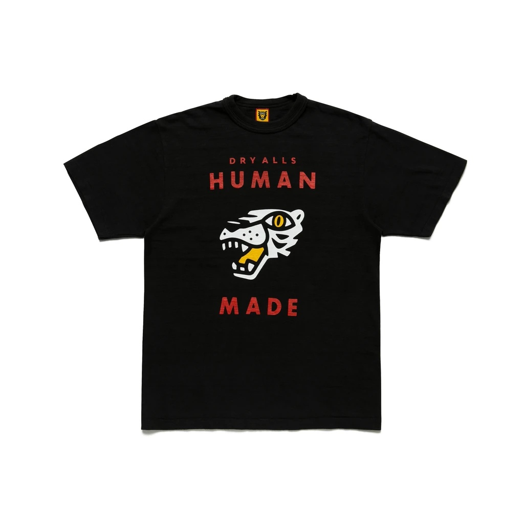 Áo thun cotton ngắn tay cổ tròn dáng rộng in hình hổ phong cách Harajuku Nhật Bản
