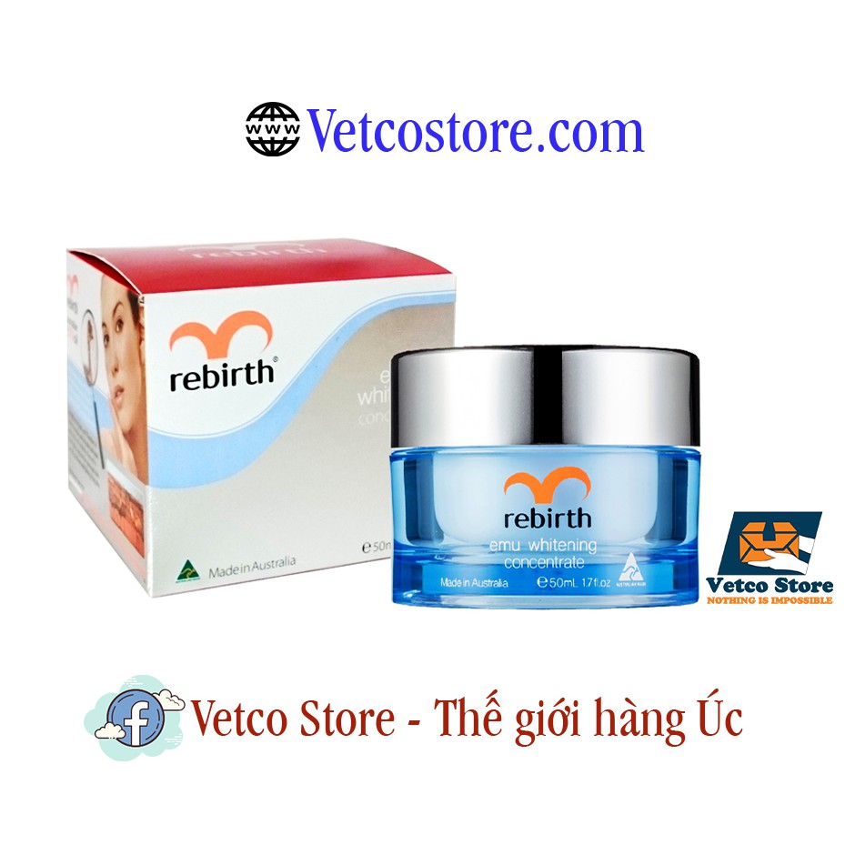 Kem dưỡng trắng Rebirth Emu Whitening Concentrate 50mL