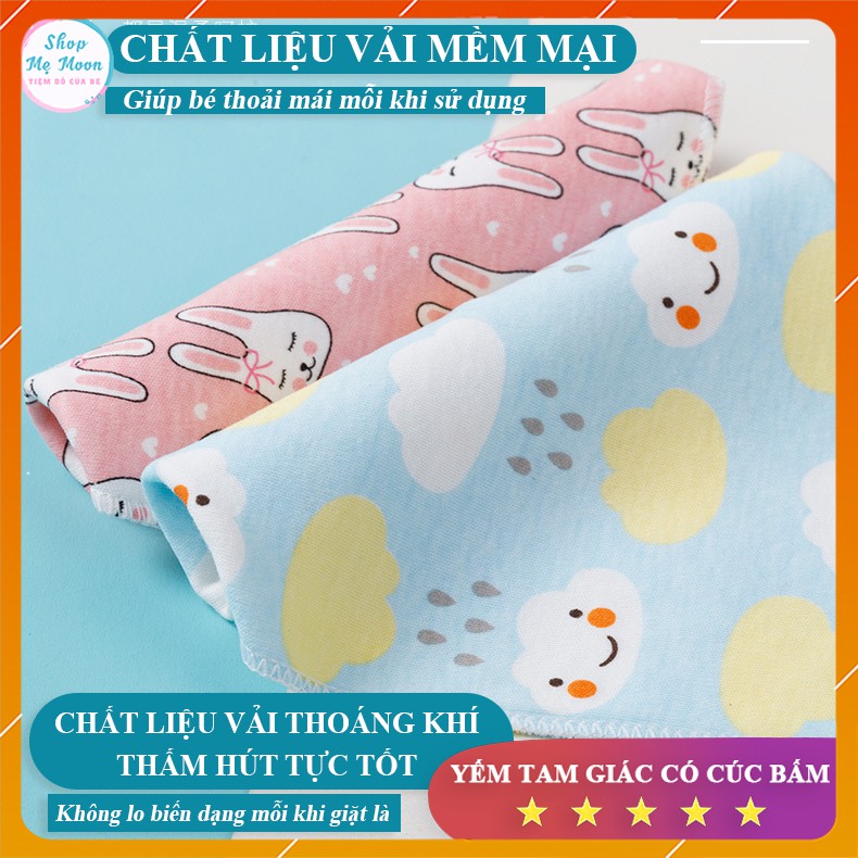 Khăn yếm tam giác cotton có cúc bấm cho bé yêu hàng cao cấp - Siêu mềm mịn, thân thiện với da bé