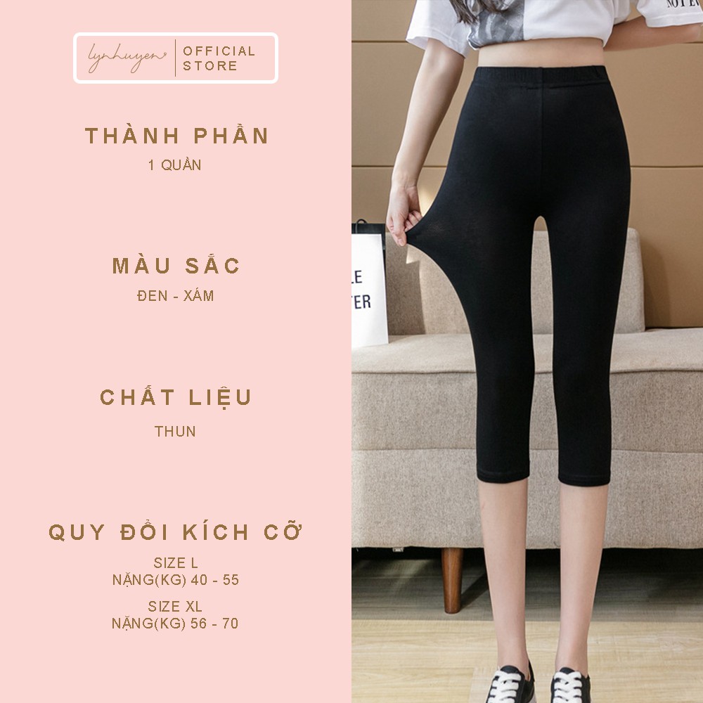 Quần Legging Lửng Ngố Nữ Nâng Mông Cạp Cao Lynhuyen - 2 Màu - Q006