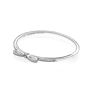 Vòng tay nơ đá lấp lánh mạ bạc 925